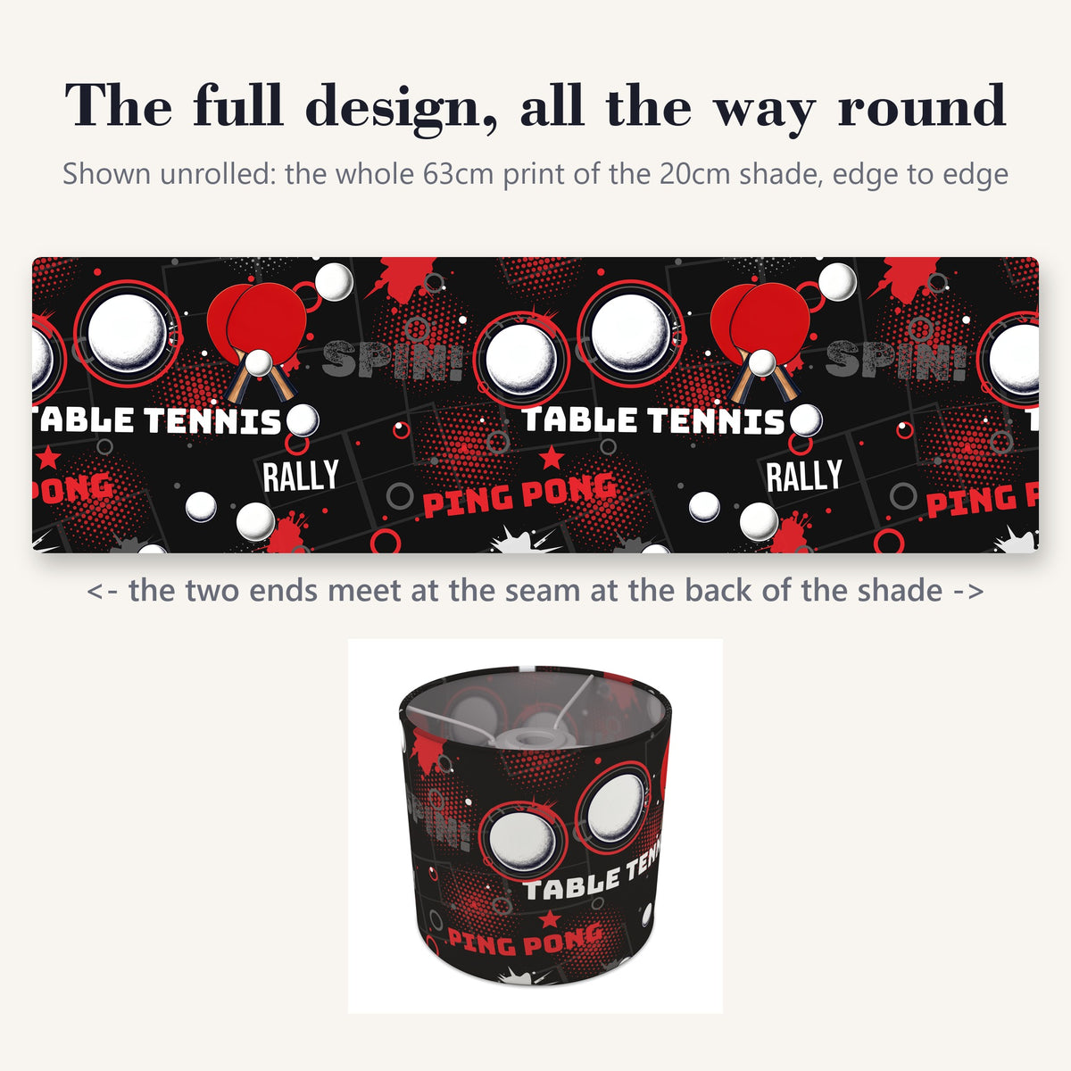 Black Ping Pong Rally II lampshade - 20cm x 18.5cm Ceiling - photo 9