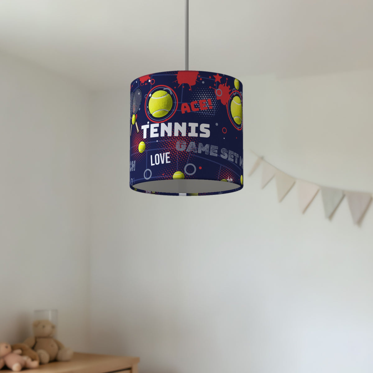Navy Tennis Ace II lampshade - 20cm x 18.5cm Ceiling - photo 2