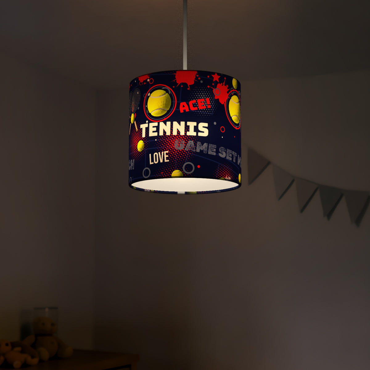 Navy Tennis Ace II lampshade - 20cm x 18.5cm Ceiling - photo 5