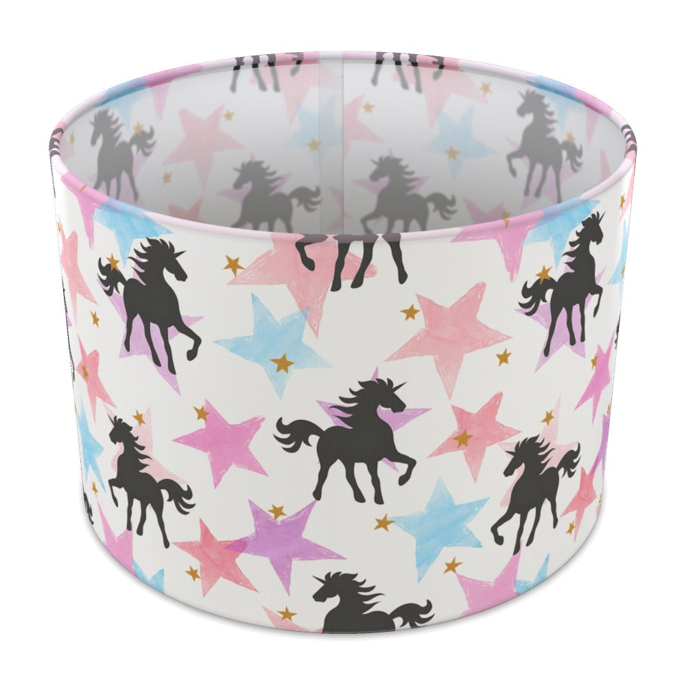 Pink Unicorn and Star Pattern lampshade - 30cm Table