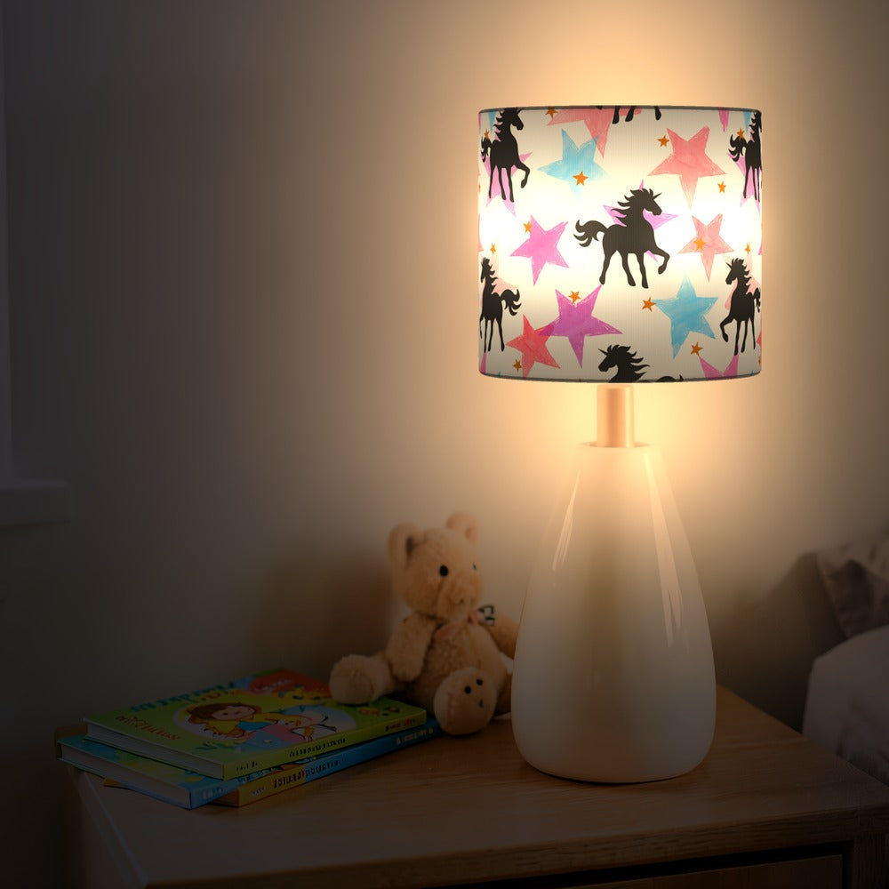 Pink Unicorn and Star Pattern lampshade