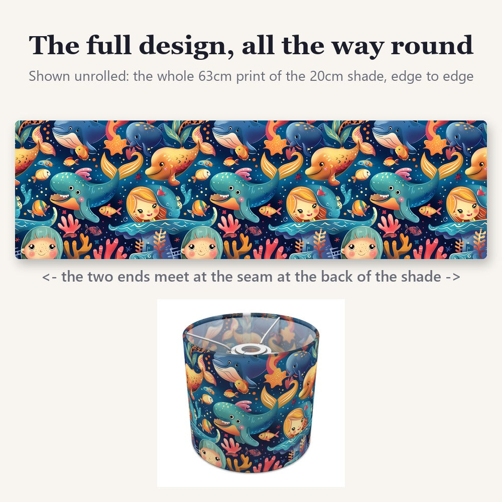 Whale Mermaid Coral lampshade