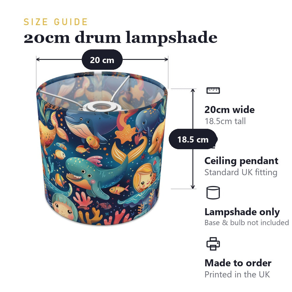 Whale Mermaid Coral lampshade