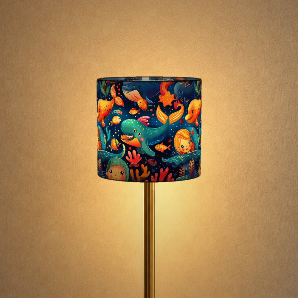 Whale Mermaid Coral lampshade