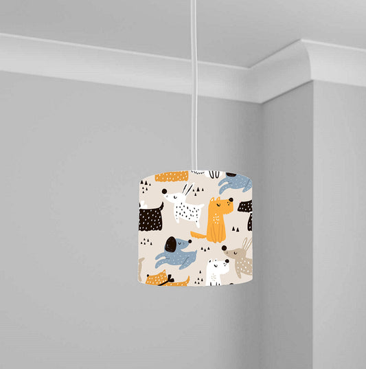 Colorful Dog Puppy Pattern Ceiling Lampshade Lightshade for Nursery - 20cm x 18.5cm