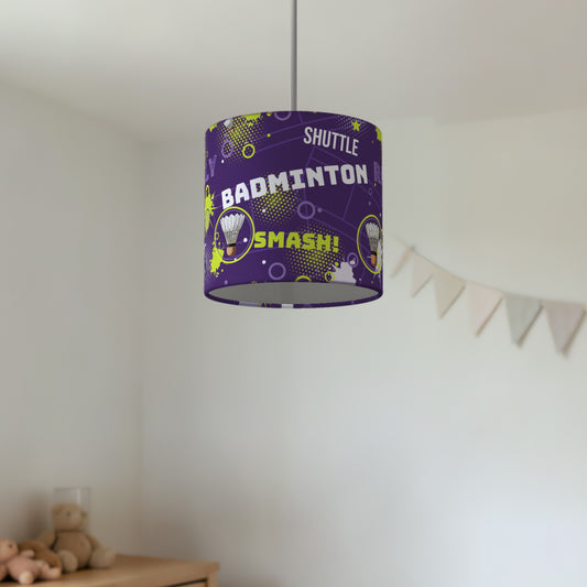 Purple Badminton Smash II lampshade - 20cm x 18.5cm Ceiling - photo 2