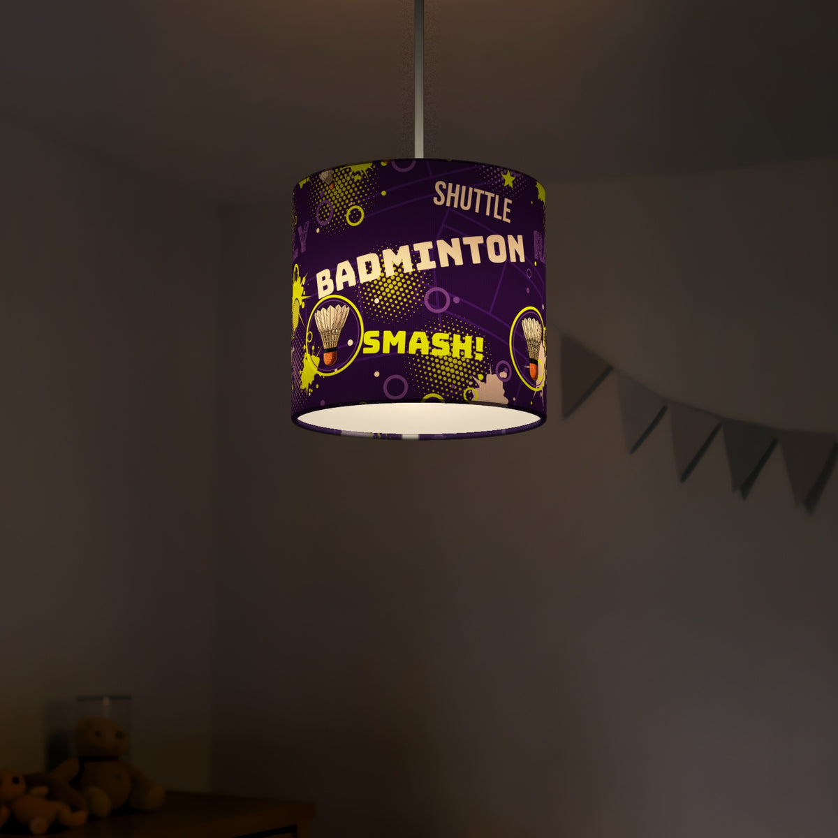 Purple Badminton Smash II lampshade - 20cm x 18.5cm Ceiling - photo 5