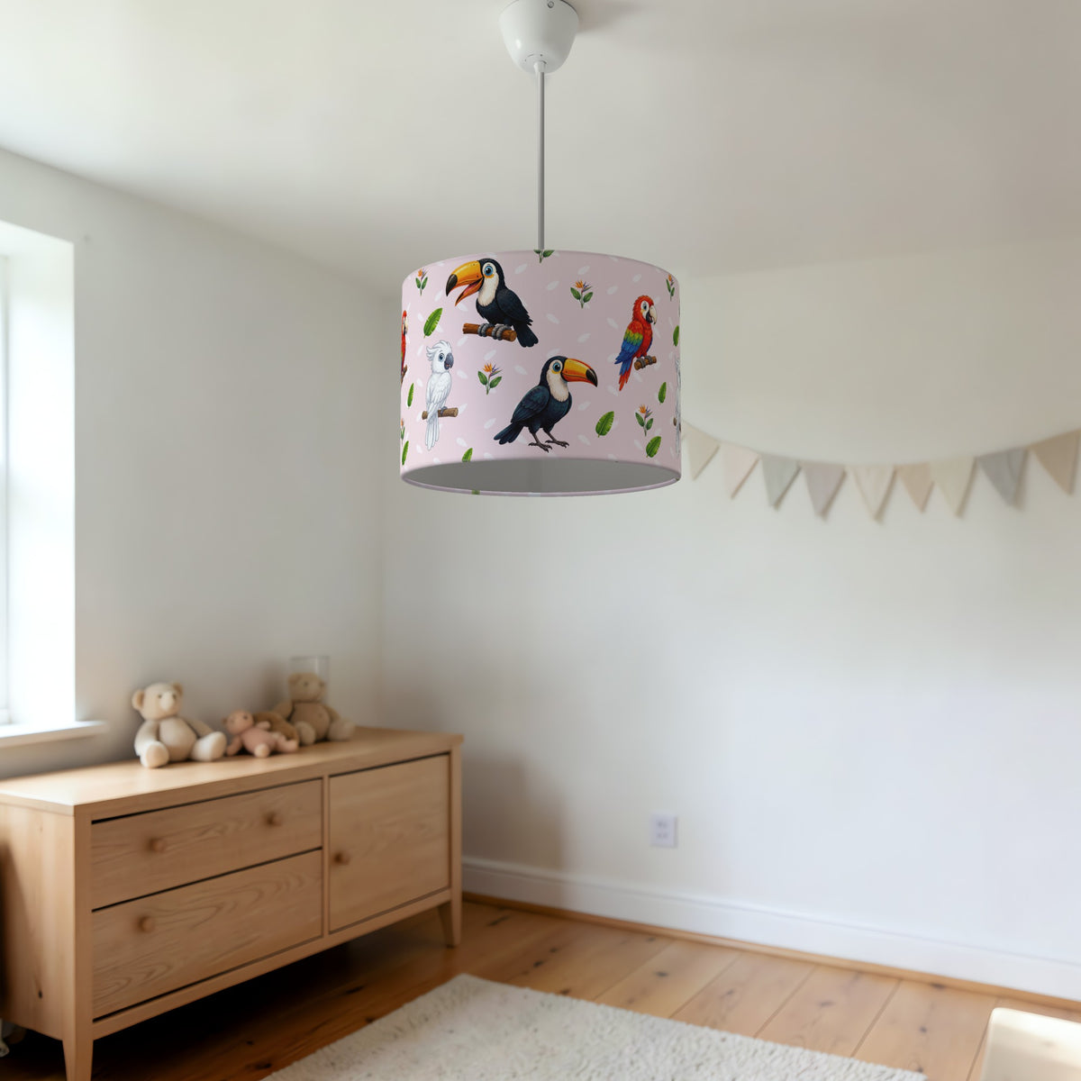 Blush Bird Friends II lampshade - 20cm x 18.5cm Ceiling - photo 3