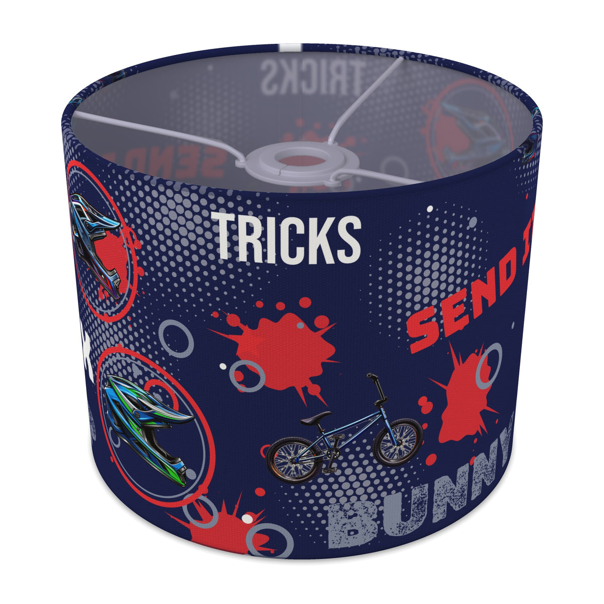Navy Blue BMX Tricks II lampshade - 25cm x 20cm Ceiling