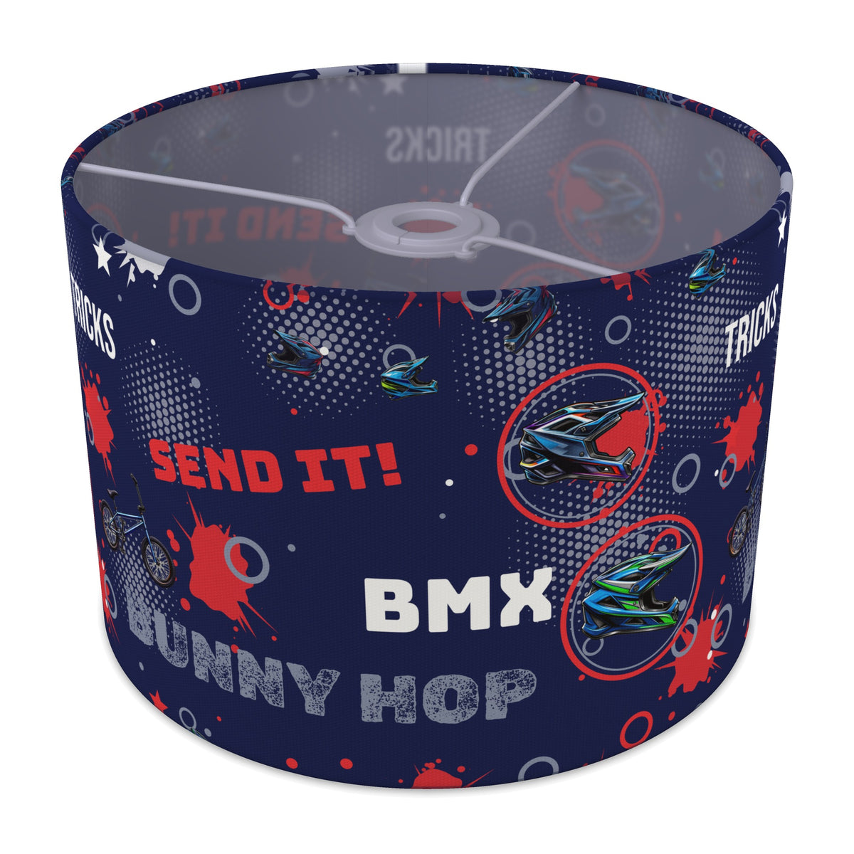 Navy Blue BMX Tricks II lampshade - 30cm x 21cm Ceiling