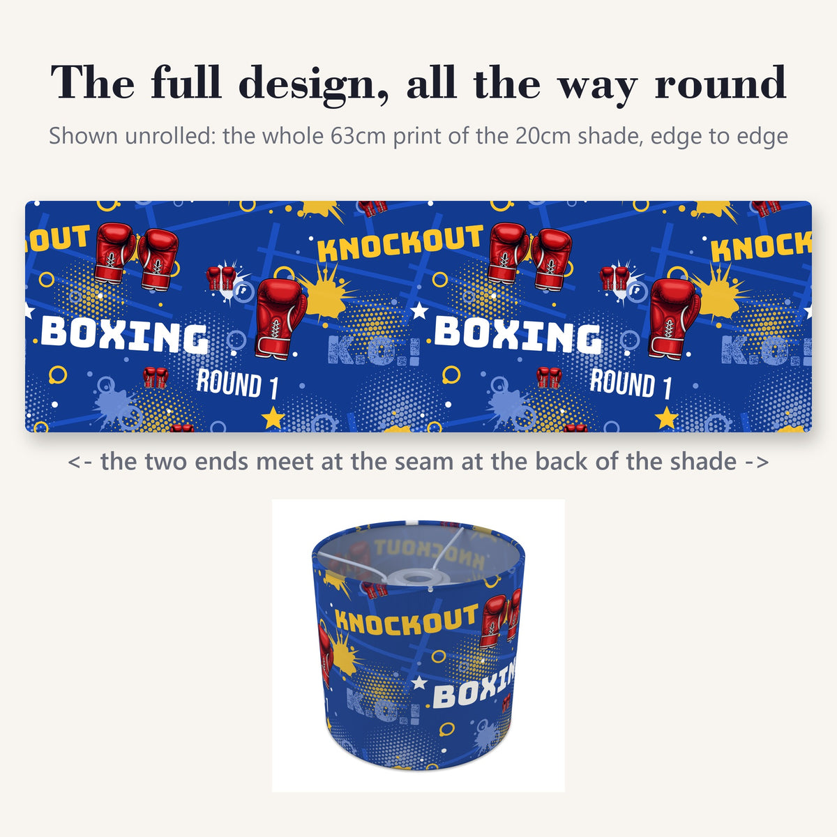 Royal Knockout Boxing II lampshade - 20cm x 18.5cm Ceiling - photo 9