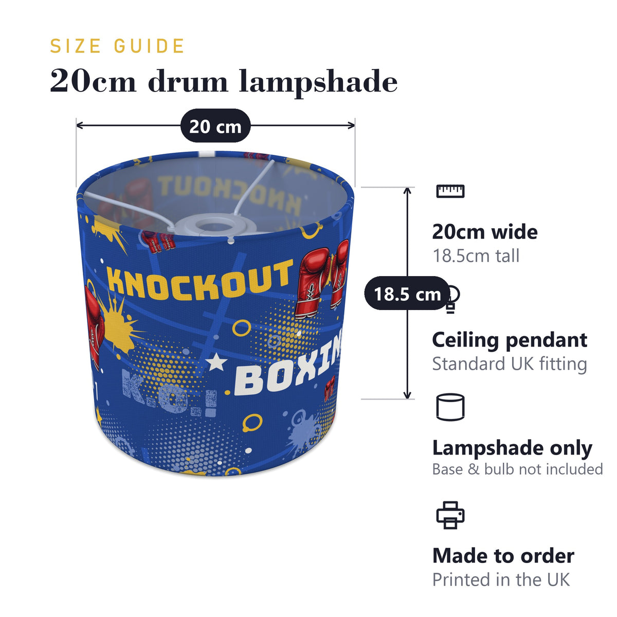 Royal Knockout Boxing II lampshade - 20cm x 18.5cm Ceiling - photo 7