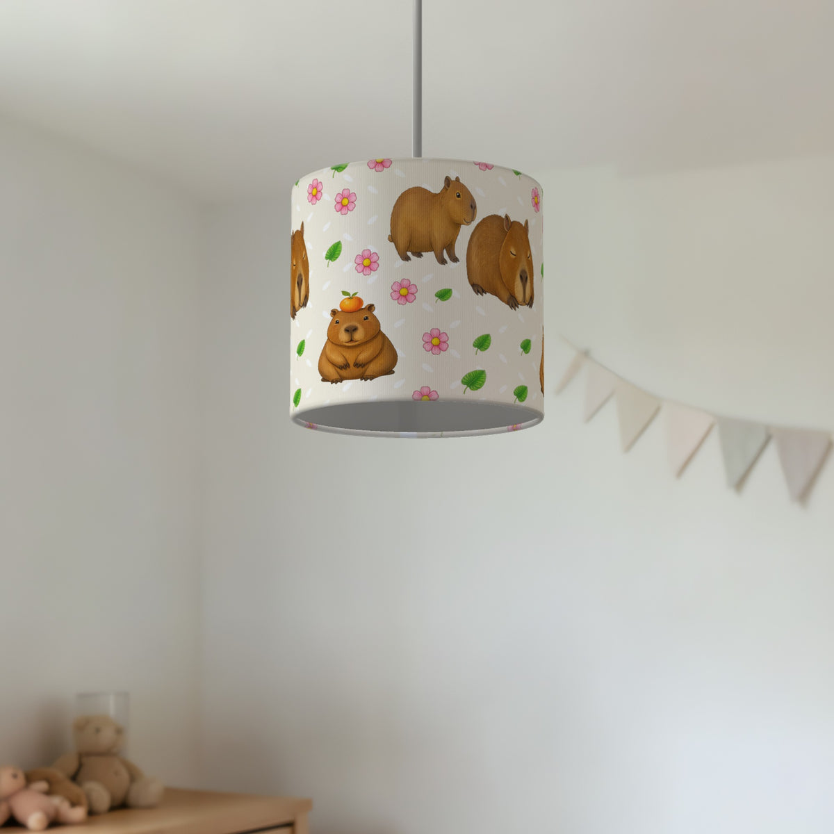 Cream Capybara Chill II lampshade - 20cm x 18.5cm Ceiling - photo 2