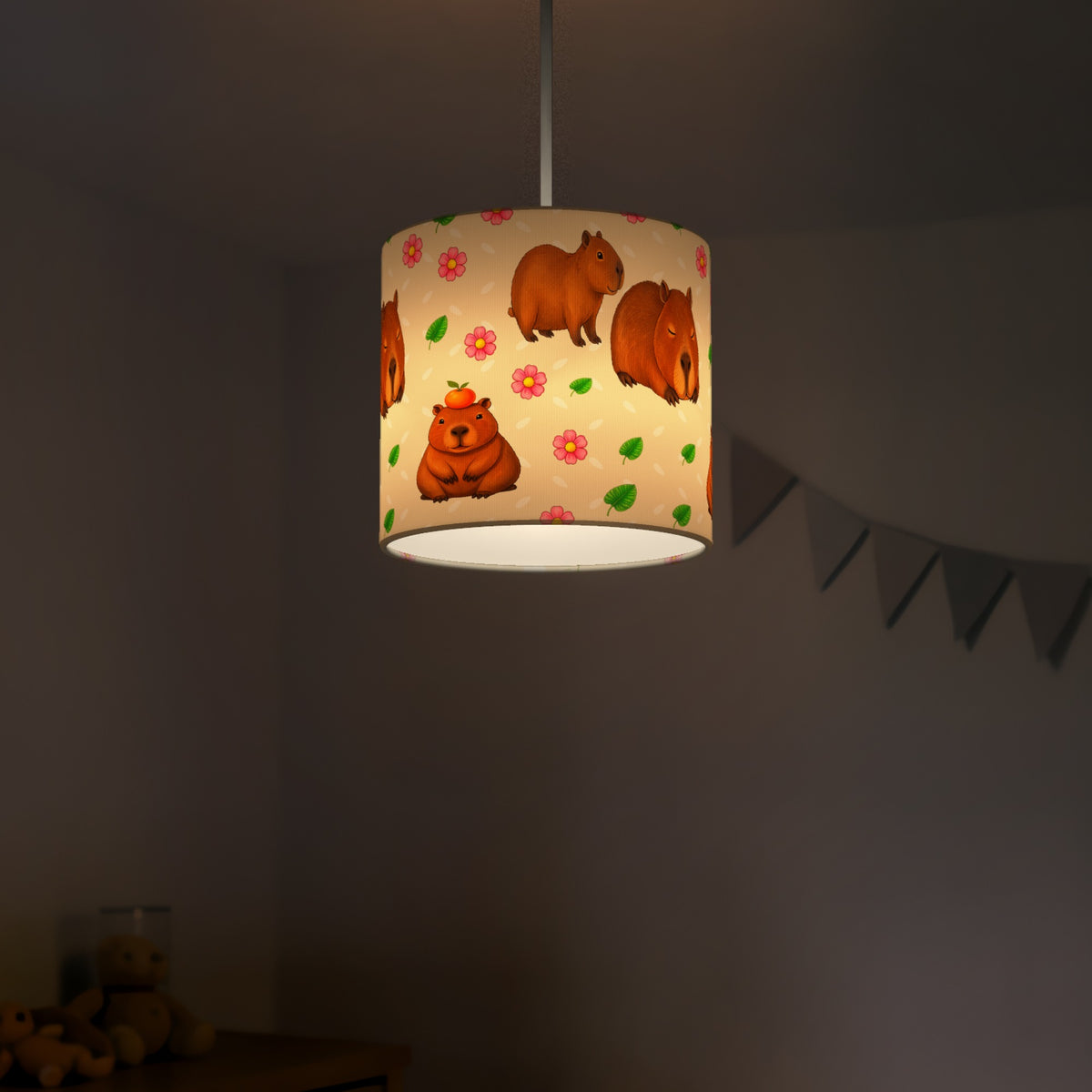 Cream Capybara Chill II lampshade - 20cm x 18.5cm Ceiling - photo 5