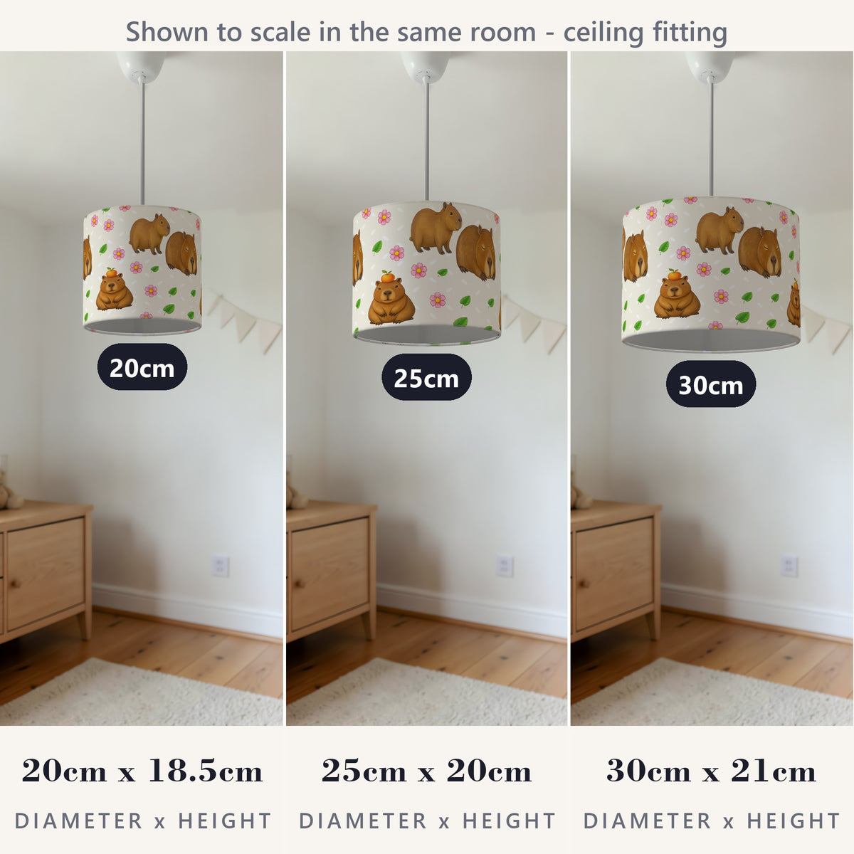 Cream Capybara Chill II lampshade - 20cm x 18.5cm Ceiling - photo 4