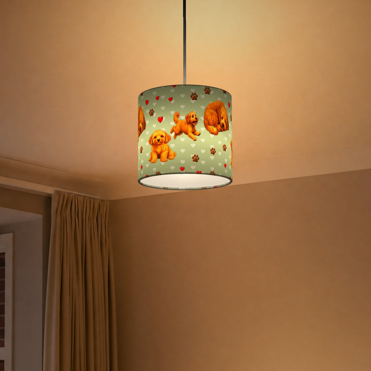 Sage Cockapoo Love II lampshade - 20cm x 18.5cm Ceiling - photo 5