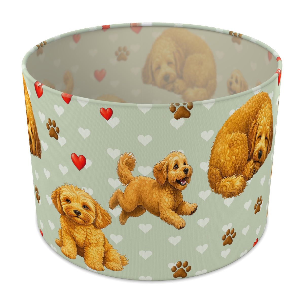 Sage Cockapoo Love II lampshade - 30cm x 21cm Table