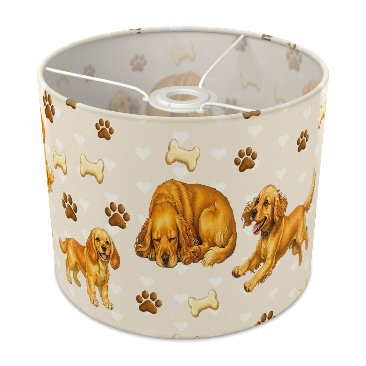 Cream Cocker Spaniel Love II lampshade - 25cm x 20cm Ceiling