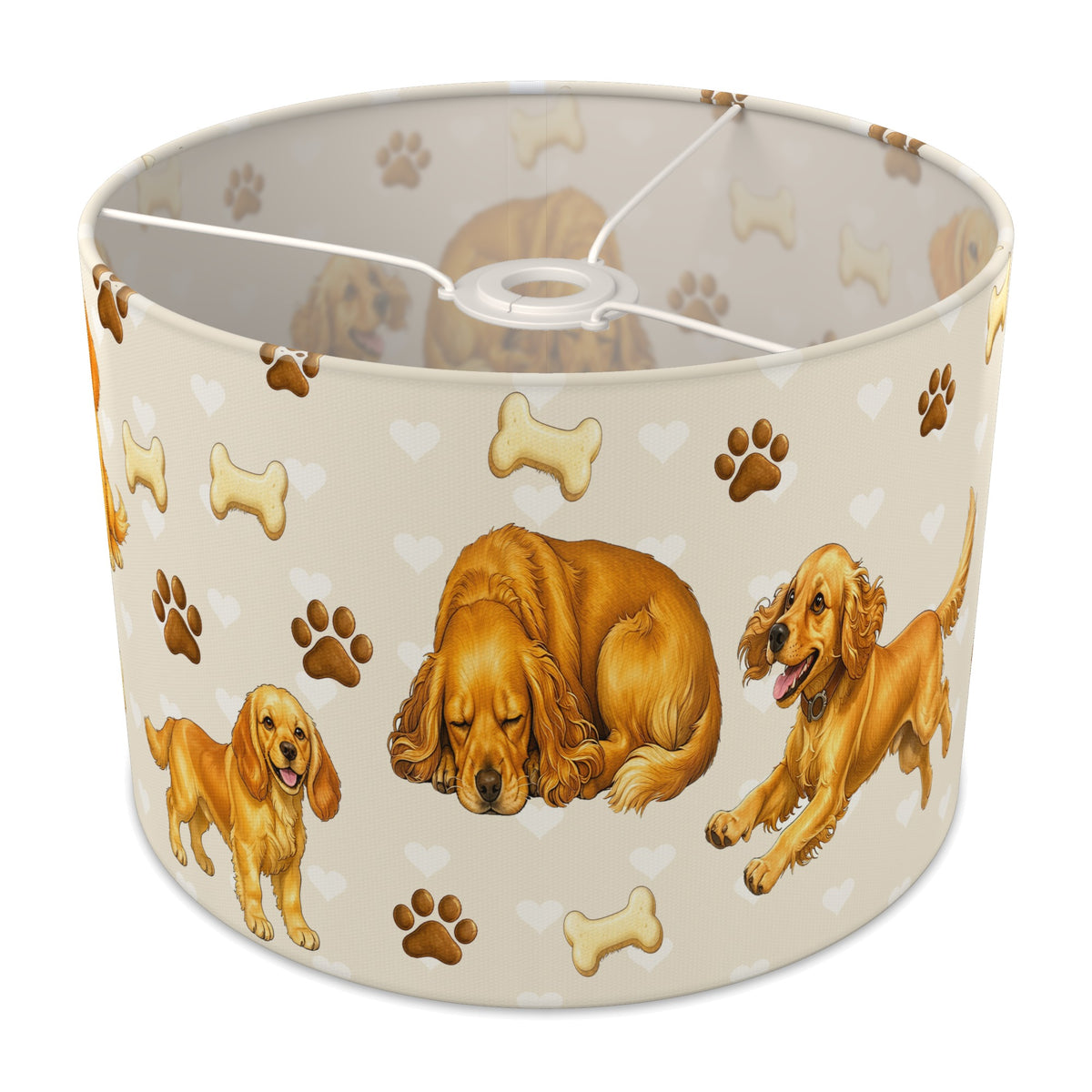 Cream Cocker Spaniel Love II lampshade - 30cm x 21cm Ceiling