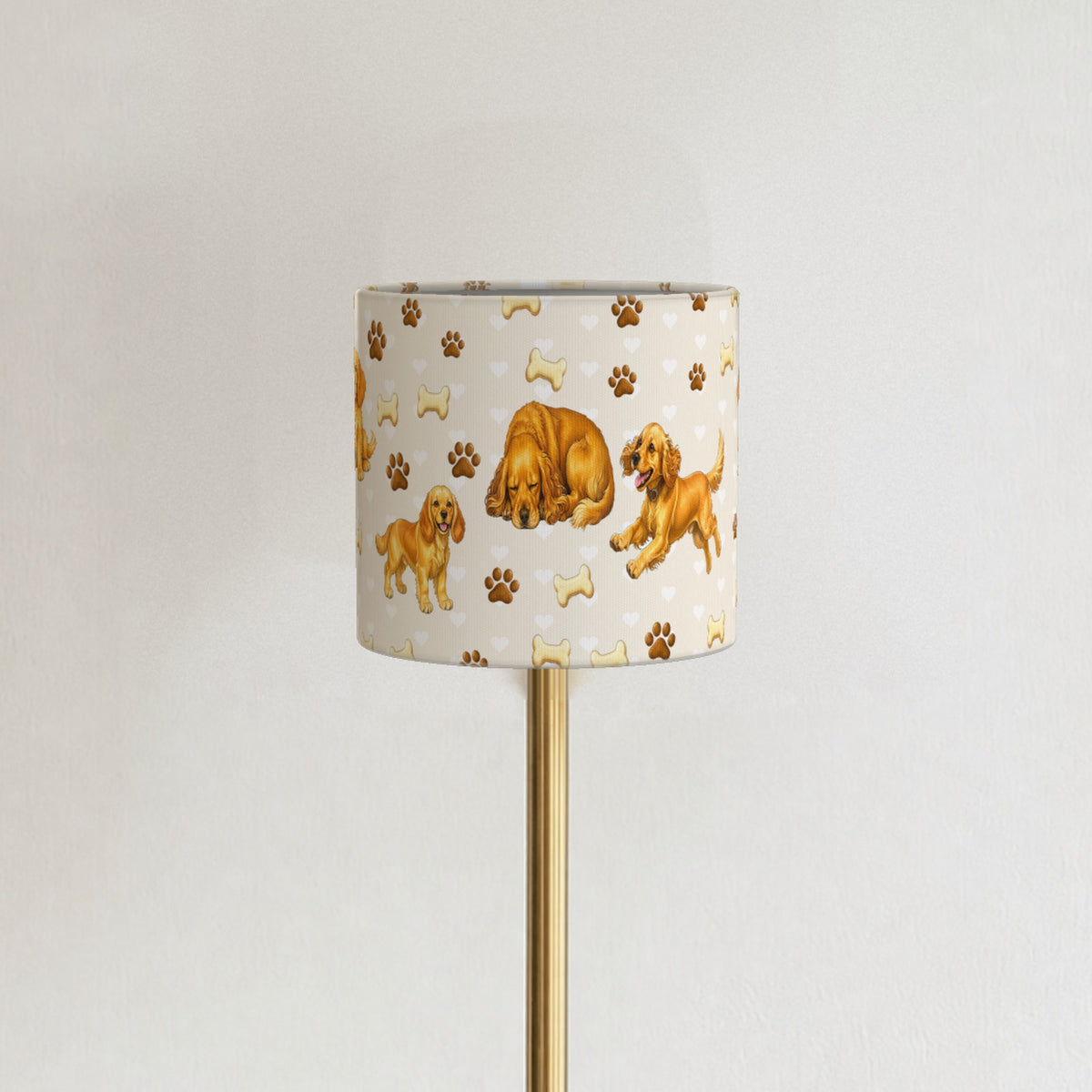 Cream Cocker Spaniel Love II lampshade - 20cm x 18.5cm Ceiling - photo 3