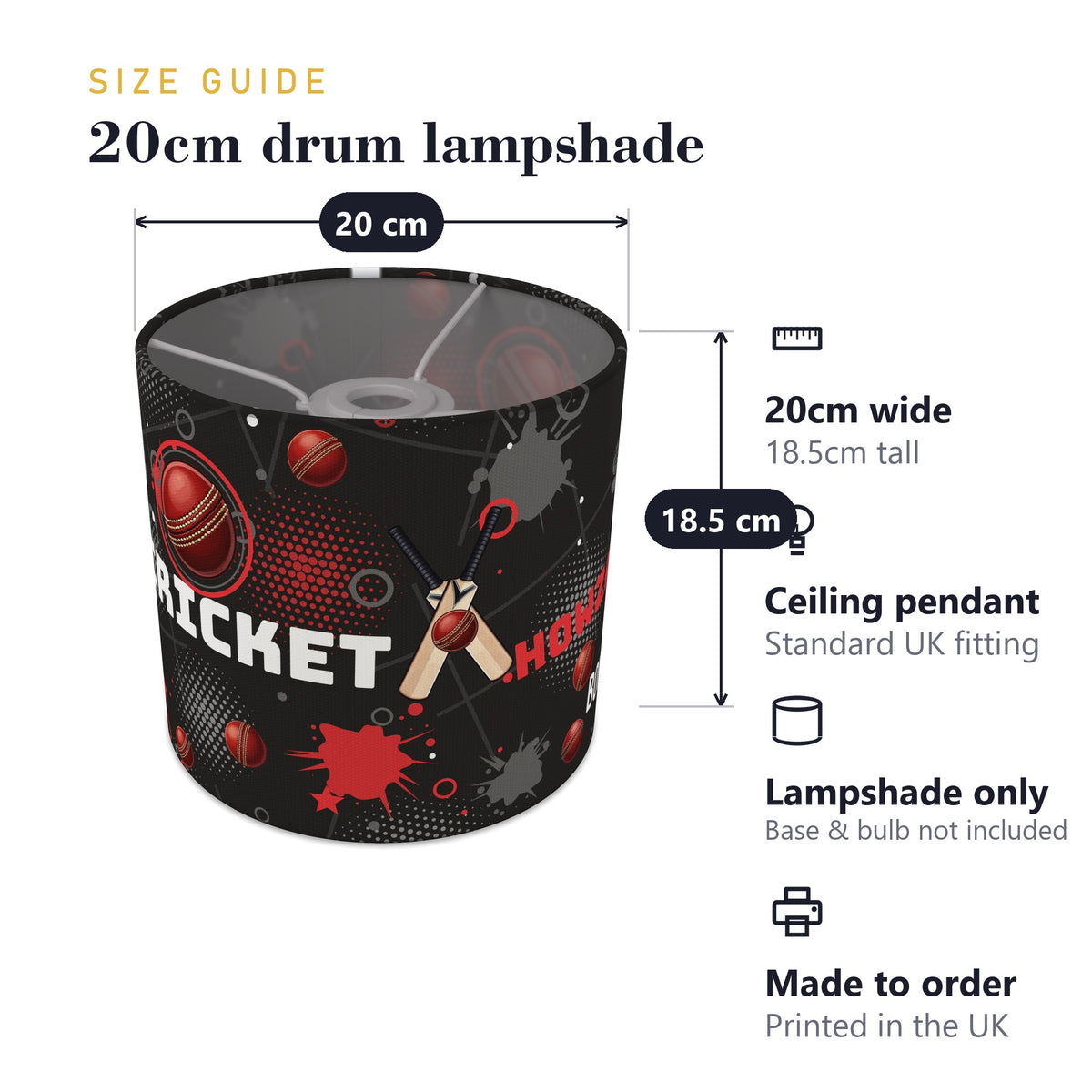 Black Cricket Crazy II lampshade - 20cm x 18.5cm Ceiling - photo 7