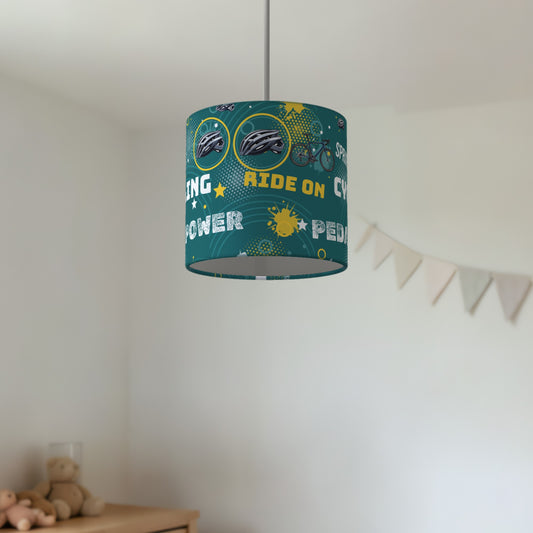 Teal Pedal Power II lampshade - 20cm x 18.5cm Ceiling - photo 2