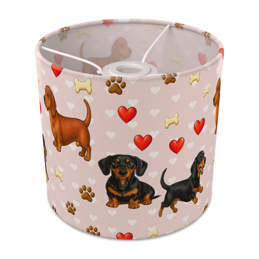Blush Dachshund Love II lampshade - 20cm x 18.5cm Ceiling - main photo