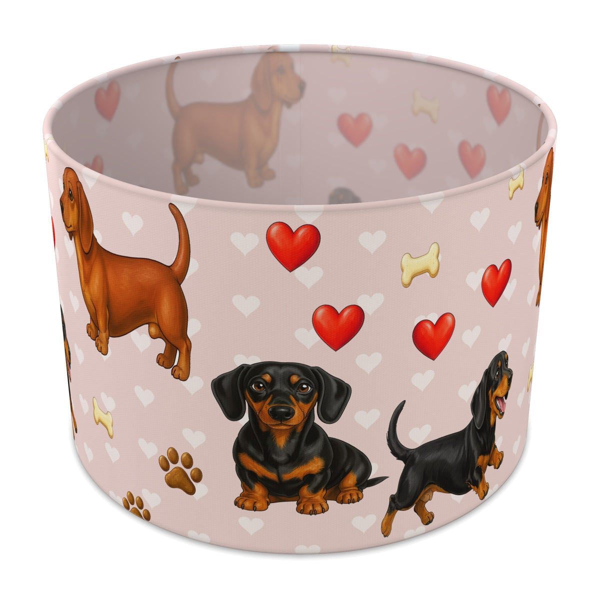 Blush Dachshund Love II lampshade - 30cm x 21cm Table