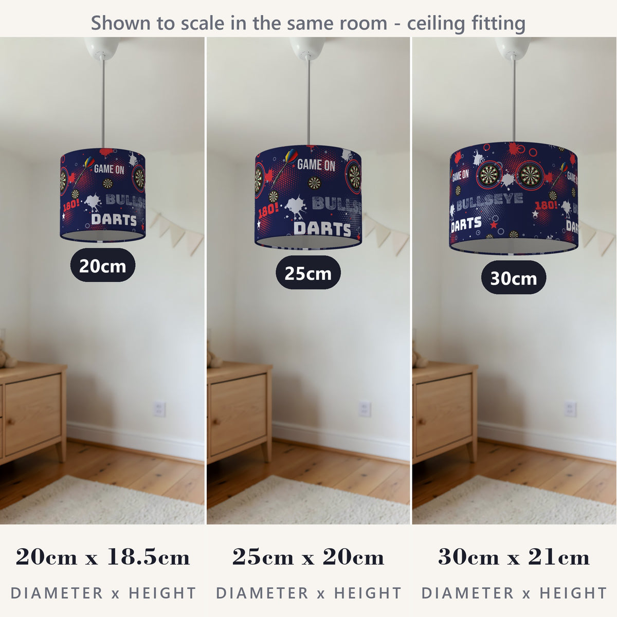 Navy Darts Night II lampshade - 20cm x 18.5cm Ceiling - photo 4