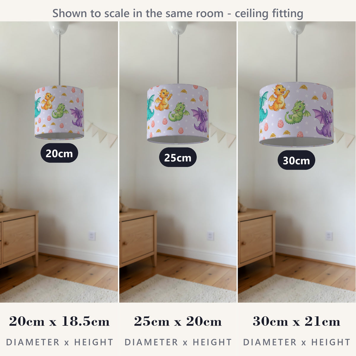 Lilac Dragons II lampshade - 20cm x 18.5cm Ceiling - photo 4