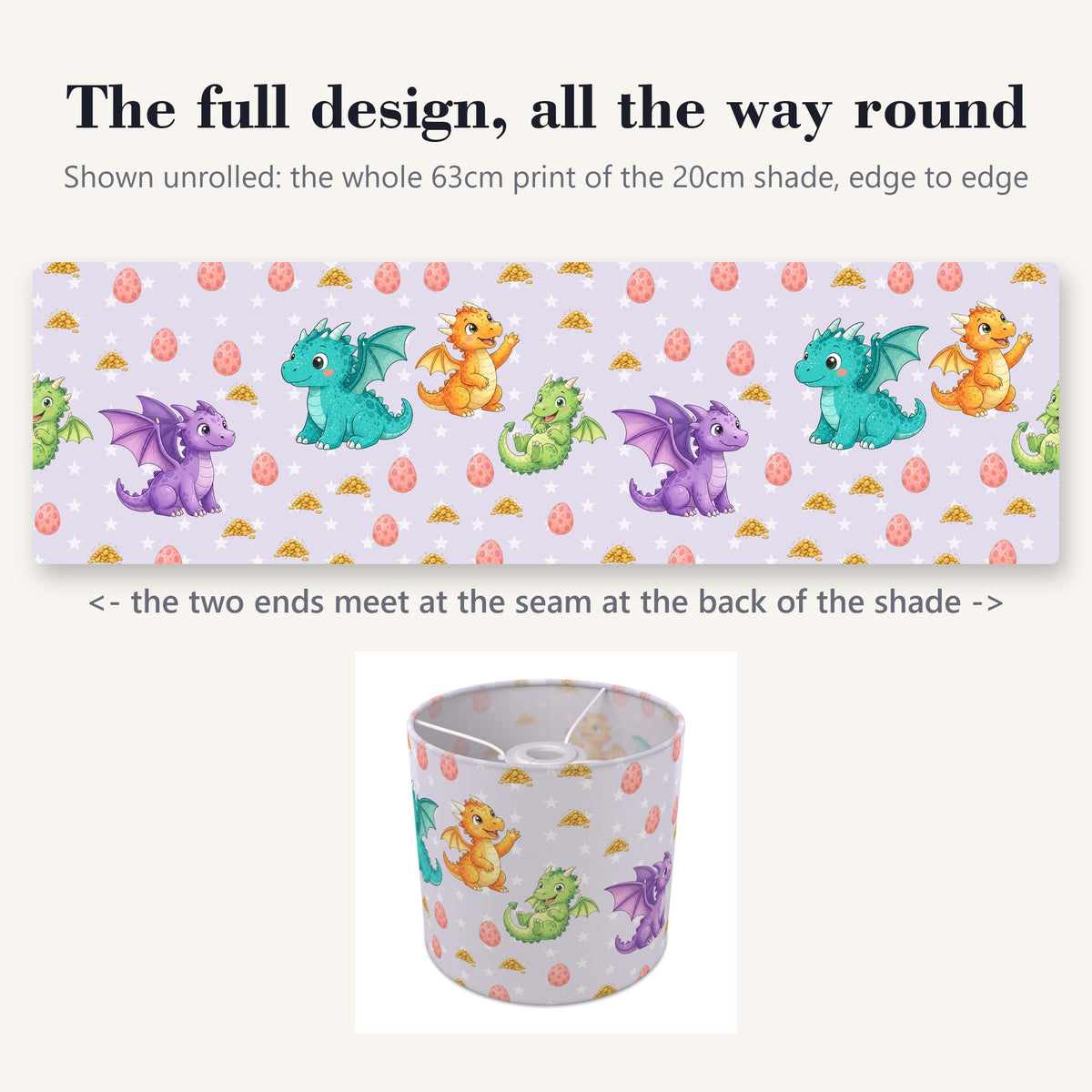 Lilac Dragons II lampshade - 20cm x 18.5cm Ceiling - photo 9