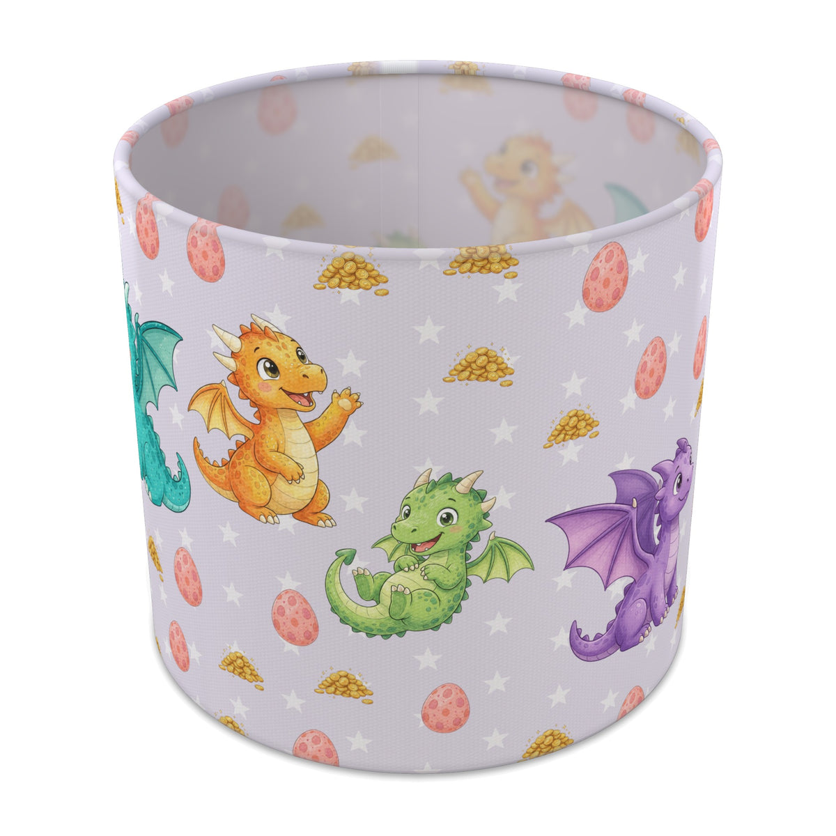 Lilac Dragons II lampshade - 20cm x 18.5cm Table