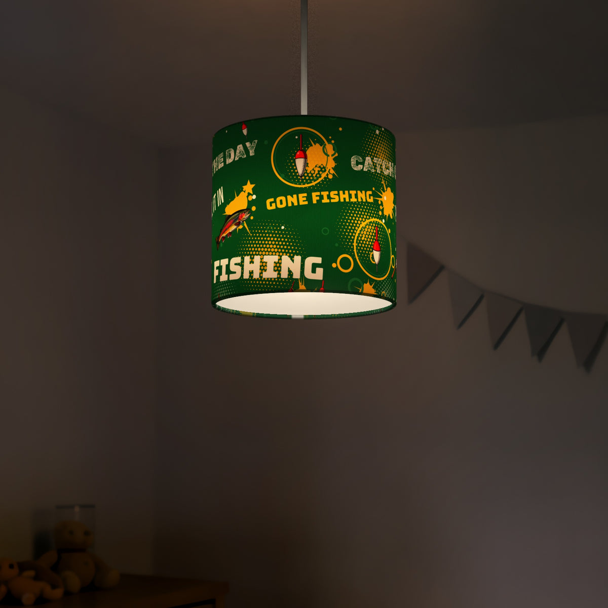 Pitch Reel It In II lampshade - 20cm x 18.5cm Ceiling - photo 5
