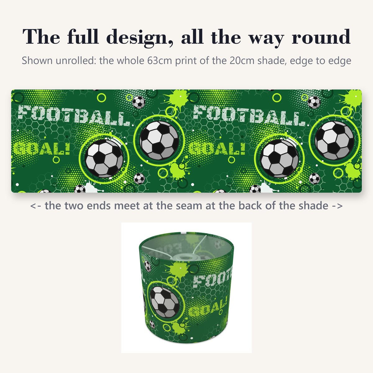 Pitch Football Crazy II lampshade - 20cm x 18.5cm Ceiling - photo 9