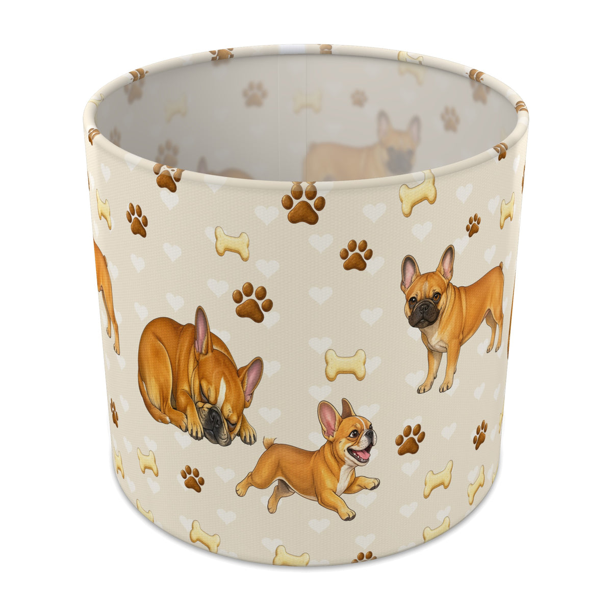 Cream French Bulldog Love II lampshade - 20cm x 18.5cm Table