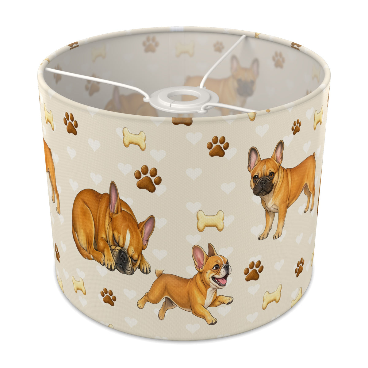 Cream French Bulldog Love II lampshade - 25cm x 20cm Ceiling