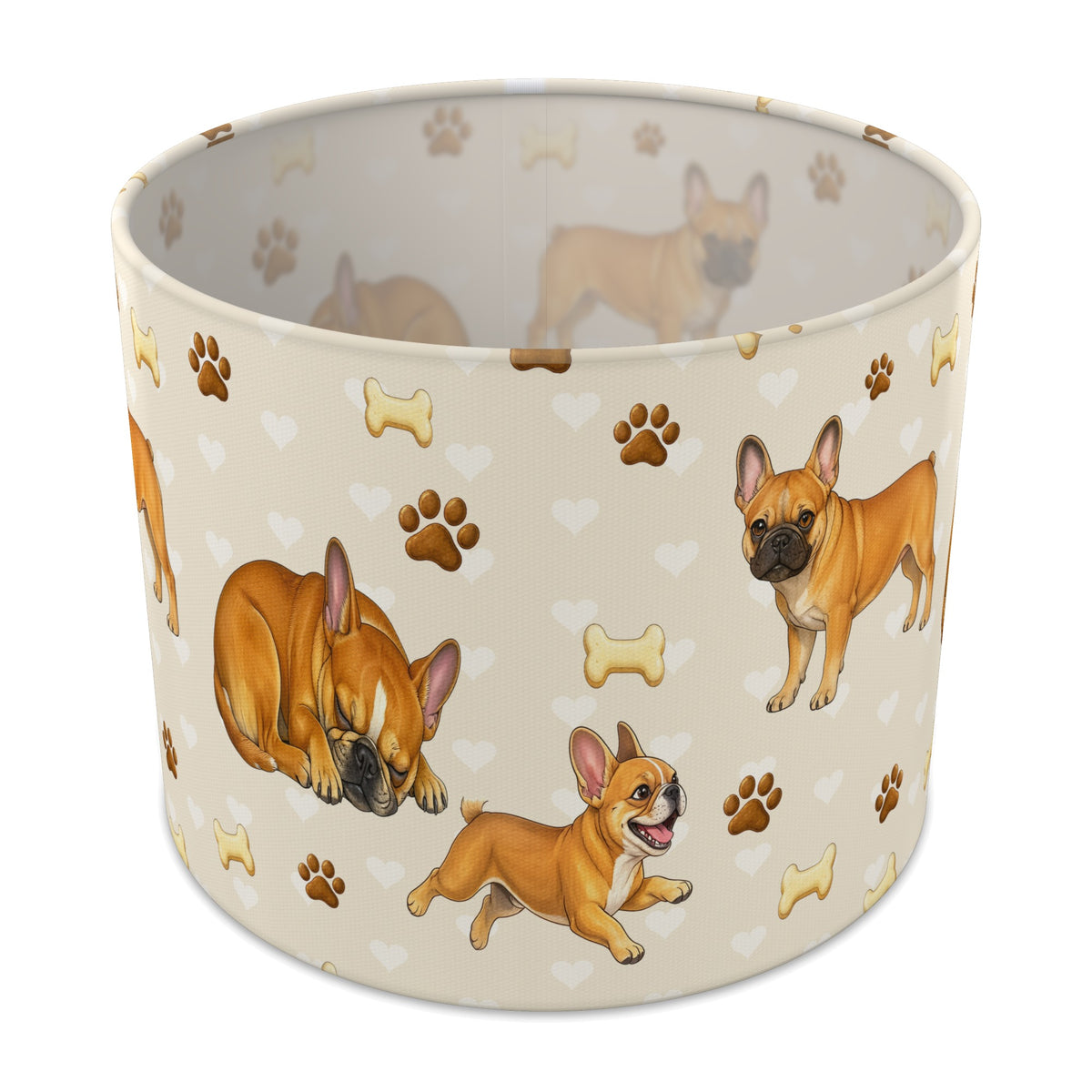 Cream French Bulldog Love II lampshade - 25cm x 20cm Table