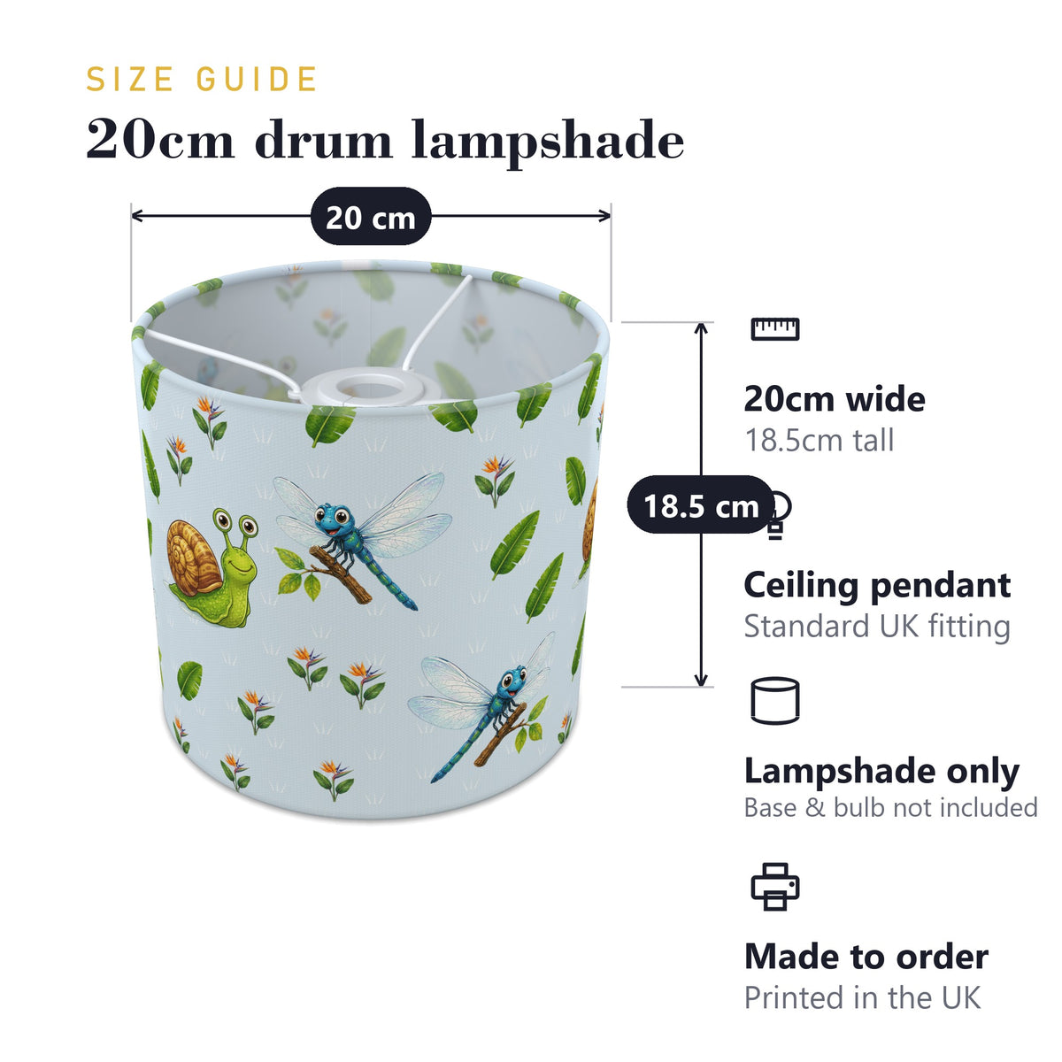 Sky Bug Friends II lampshade - 20cm x 18.5cm Ceiling - photo 7
