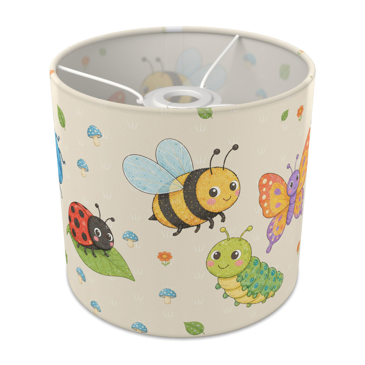 Cream Garden Bugs II lampshade - 20cm x 18.5cm Ceiling - main photo