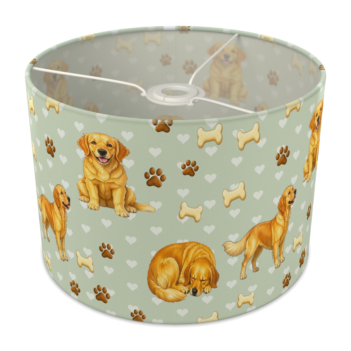 Sage Golden Retriever Love II lampshade - 30cm x 21cm Ceiling