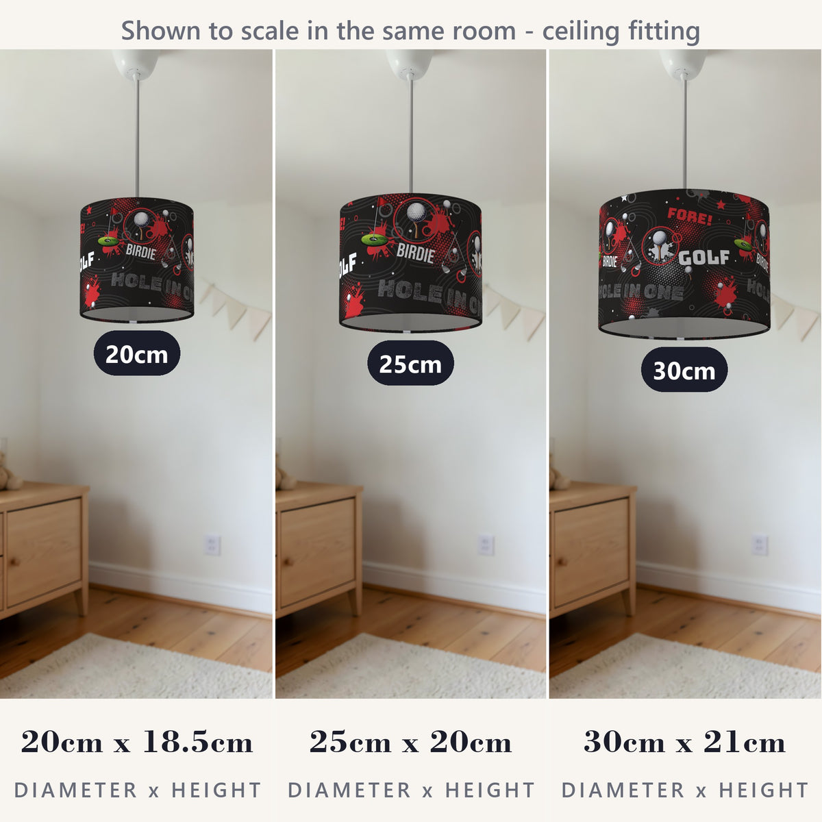 Black Golf Pro II lampshade - 20cm x 18.5cm Ceiling - photo 4