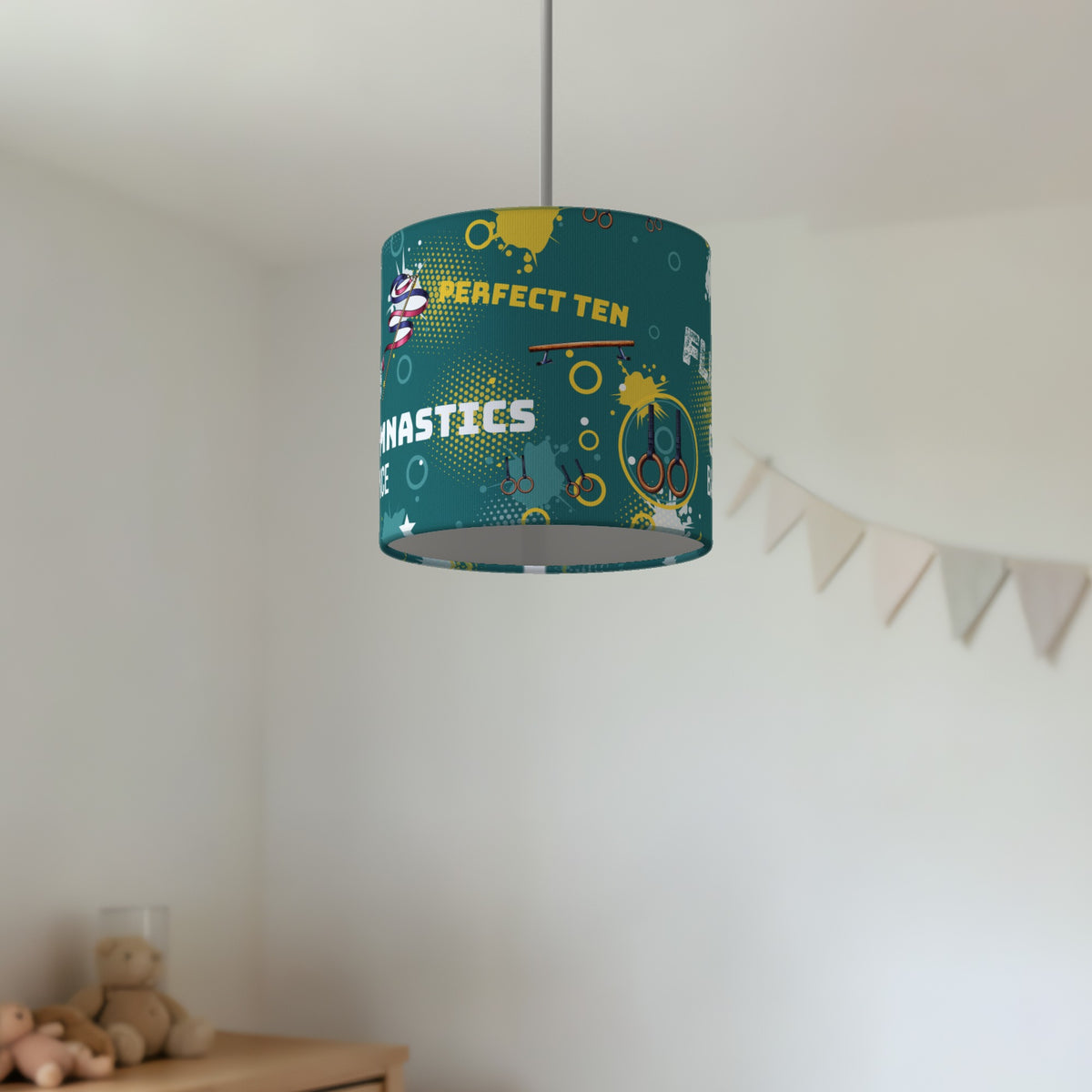 Teal Gymnastics Star II lampshade - 20cm x 18.5cm Ceiling - photo 2