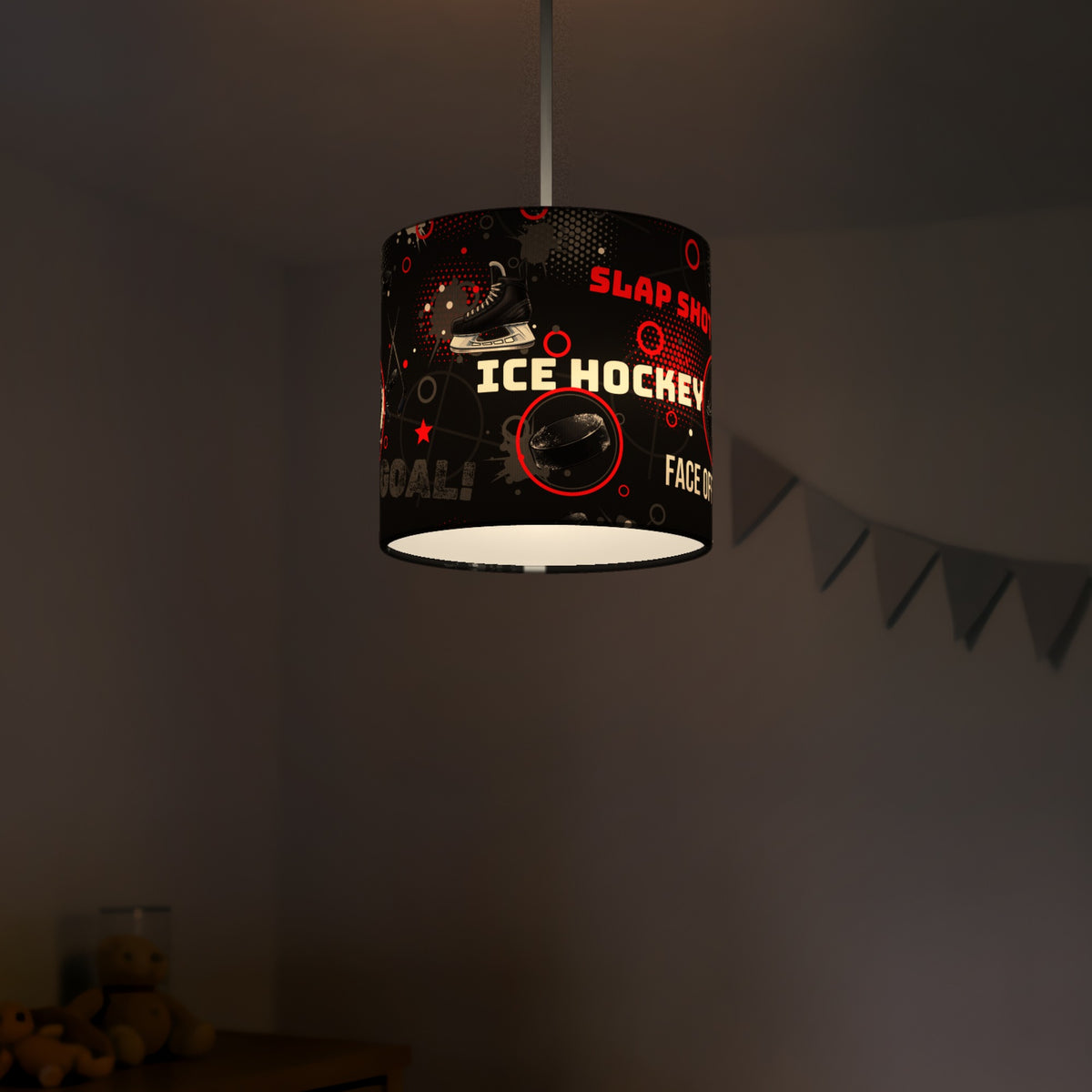 Black Ice Hockey Face II lampshade - 20cm x 18.5cm Ceiling - photo 5