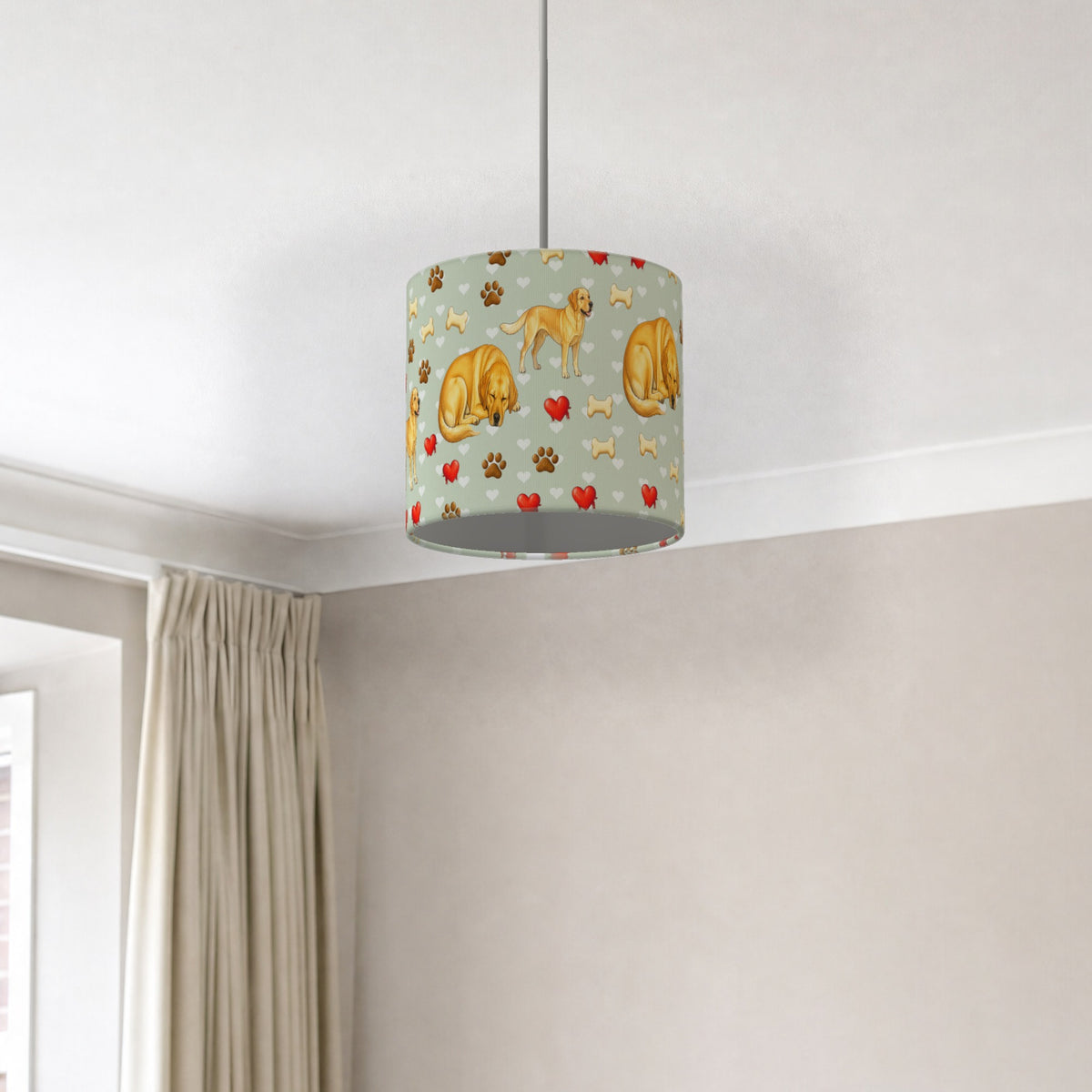 Sage Labrador Love II lampshade - 20cm x 18.5cm Ceiling - photo 2