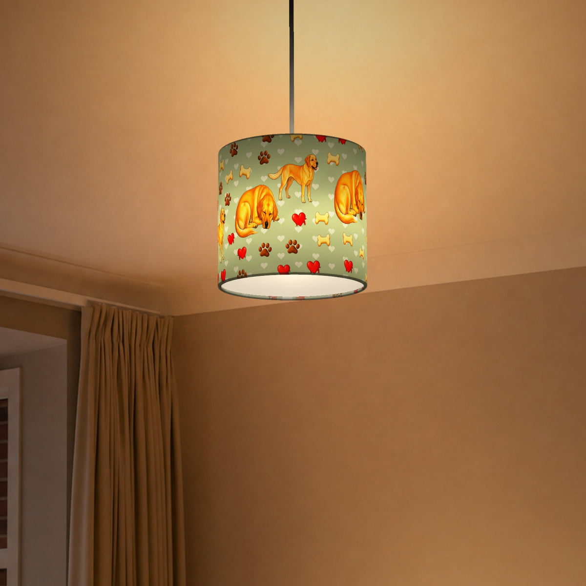 Sage Labrador Love II lampshade - 20cm x 18.5cm Ceiling - photo 5
