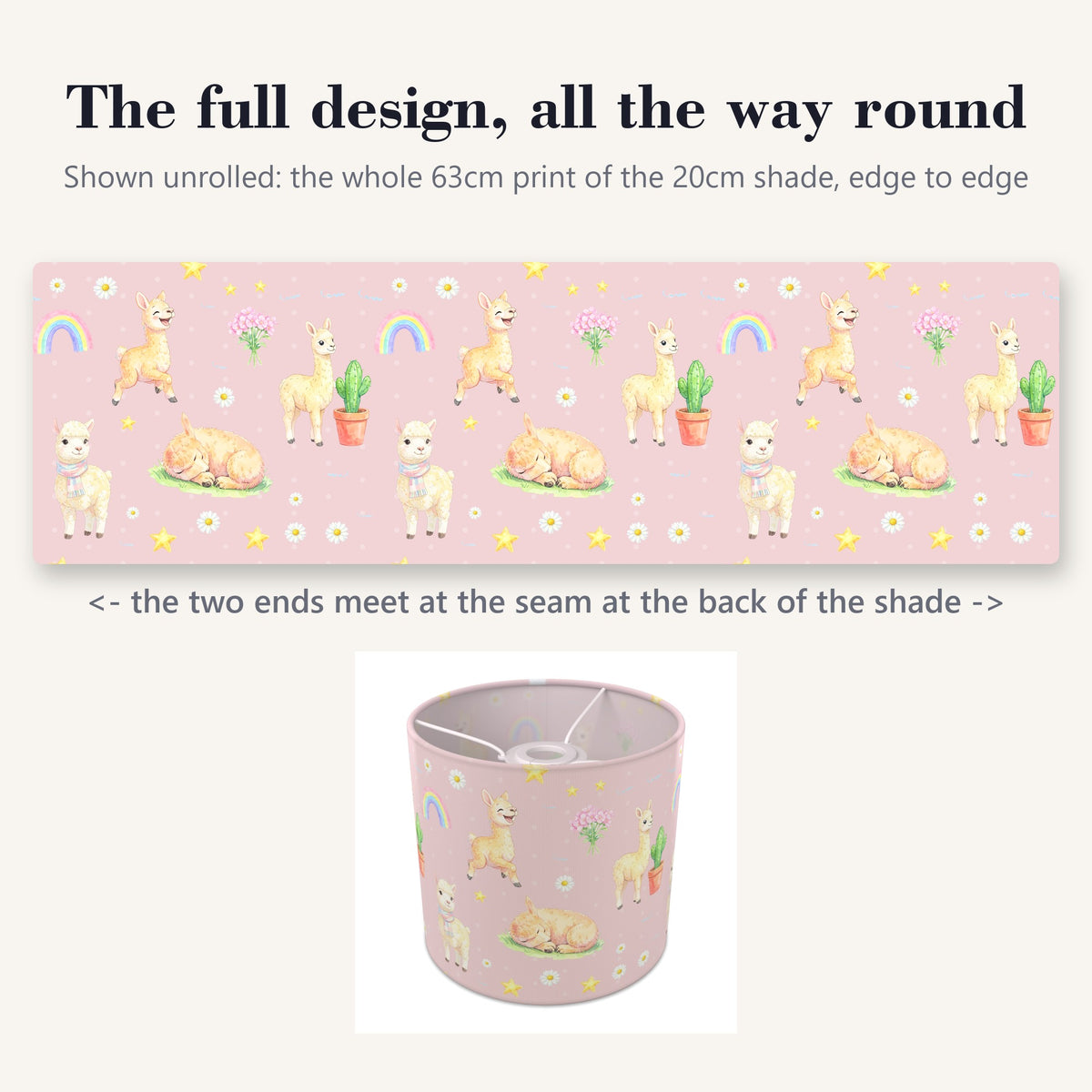 Blush Llama Love II lampshade - 20cm x 18.5cm Ceiling - photo 9