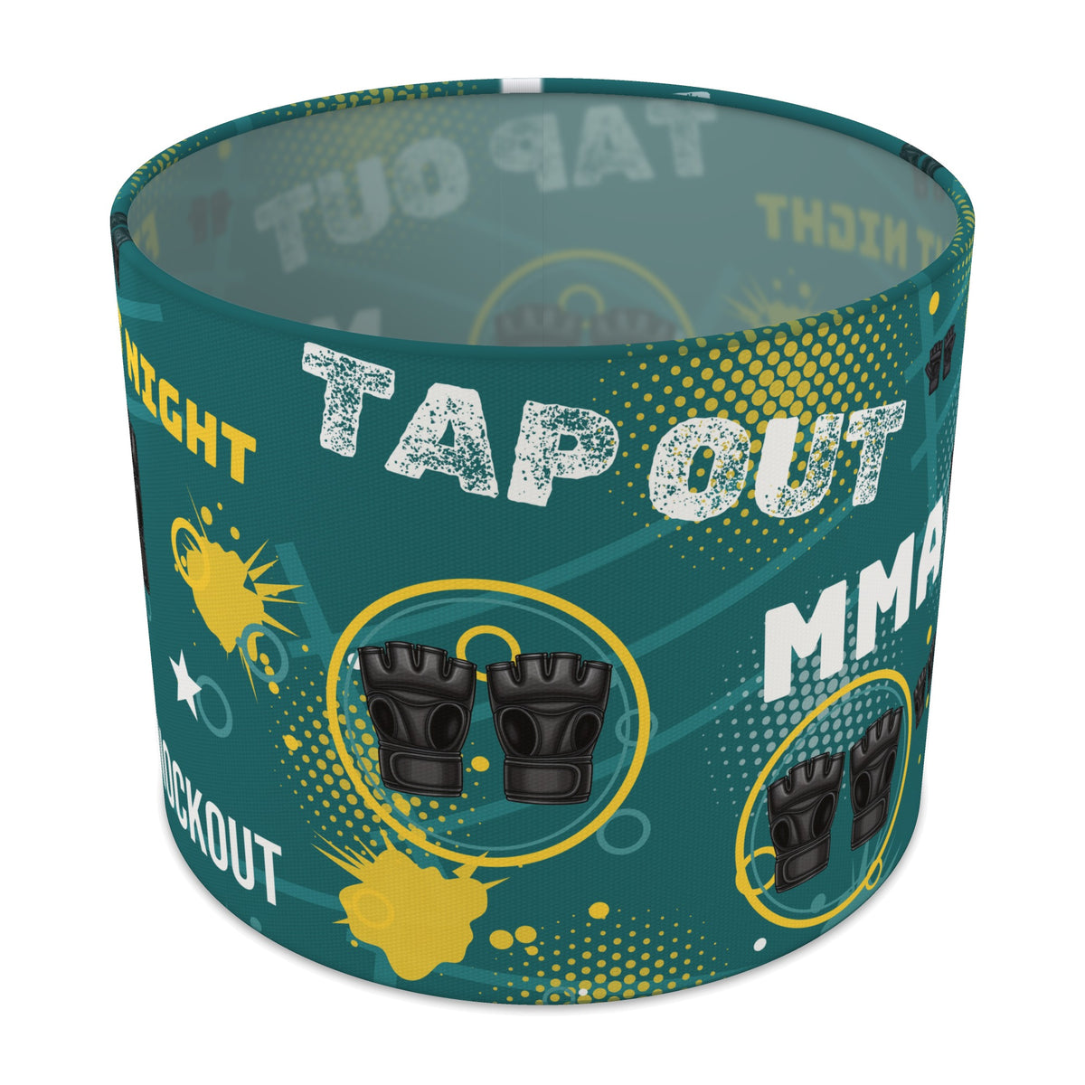 Teal Fight Night II lampshade - 25cm x 20cm Table