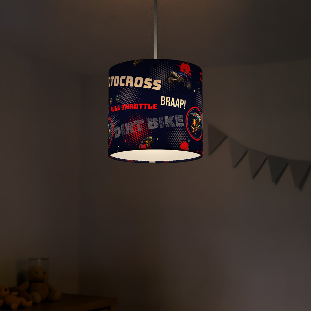 Navy Blue Full Throttle II lampshade - 20cm x 18.5cm Ceiling - photo 5
