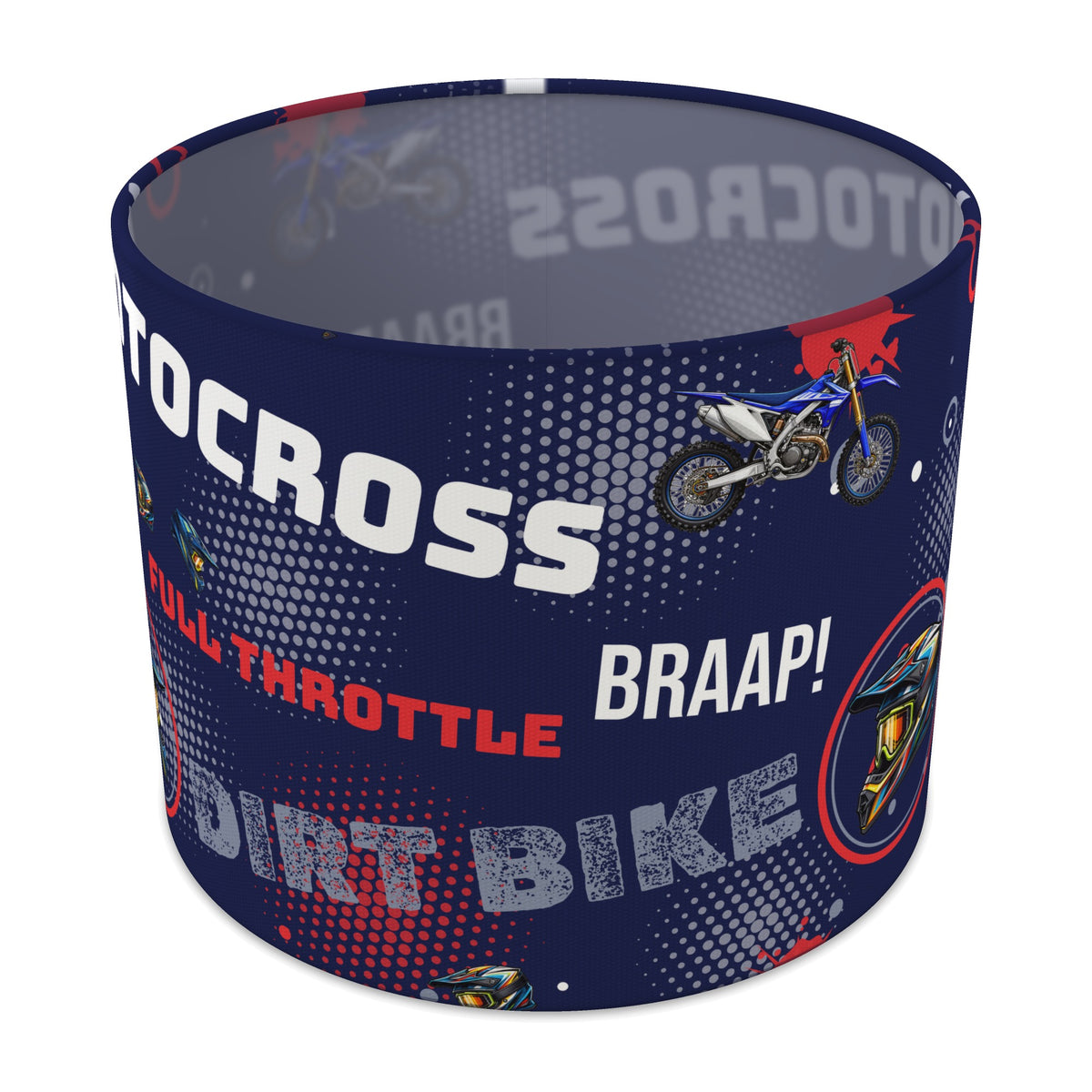 Navy Blue Full Throttle II lampshade - 25cm x 20cm Table