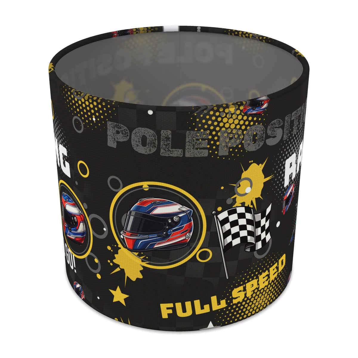 Black And Yellow Pole II lampshade - 20cm x 18.5cm Table